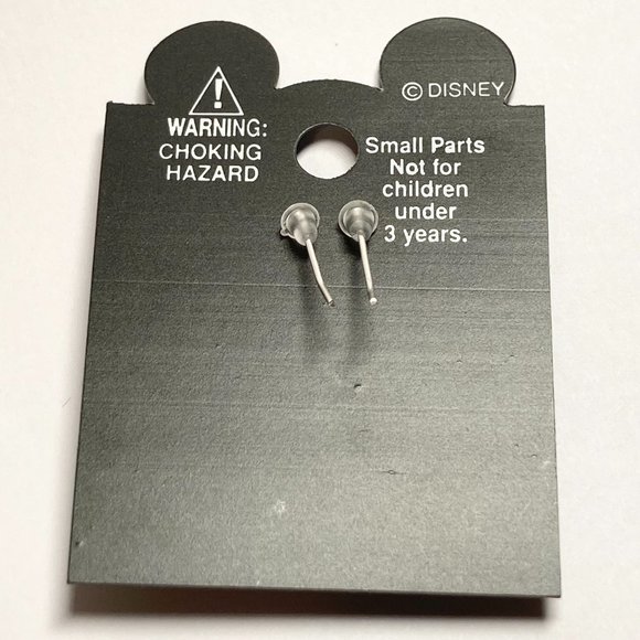 Vintage Disney Mickey Mouse Ears Earrings Disneyana Dainty Crystal Silver Plated - Picture 6 of 11